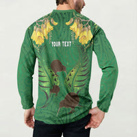 Personalised South Canterbury Anniversary Day Button Sweatshirt Kiwi Kowhai Silver Fern Maori Pattern LT22 - Polynesian Pride