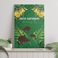 South Canterbury Anniversary Day Canvas Wall Art Kiwi Kowhai Silver Fern Maori Pattern LT22 - Polynesian Pride