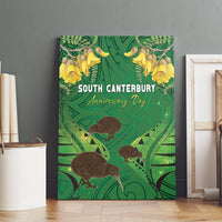 South Canterbury Anniversary Day Canvas Wall Art Kiwi Kowhai Silver Fern Maori Pattern LT22 - Polynesian Pride