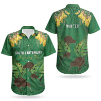Personalised South Canterbury Anniversary Day Couples Matching Mermaid Dress and Hawaiian Shirt Kiwi Kowhai Silver Fern Maori Pattern LT22 - Polynesian Pride