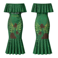 Personalised South Canterbury Anniversary Day Couples Matching Mermaid Dress and Hawaiian Shirt Kiwi Kowhai Silver Fern Maori Pattern LT22 - Polynesian Pride