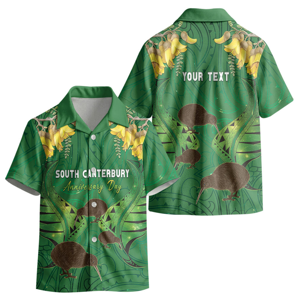 Personalised South Canterbury Anniversary Day Kid Hawaiian Shirt Kiwi Kowhai Silver Fern Maori Pattern LT22 - Polynesian Pride