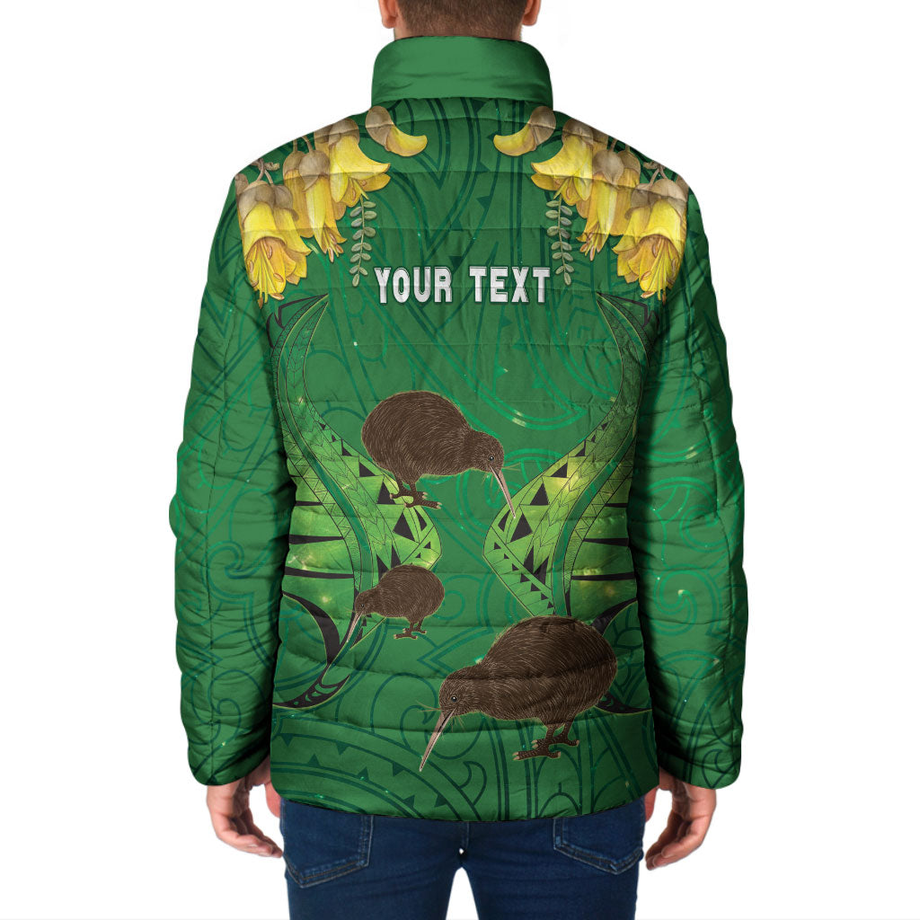 Personalised South Canterbury Anniversary Day Padded Jacket Kiwi Kowhai Silver Fern Maori Pattern LT22 - Polynesian Pride