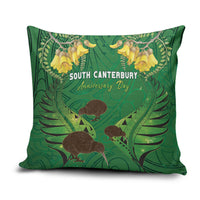 South Canterbury Anniversary Day Pillow Cover Kiwi Kowhai Silver Fern Maori Pattern LT22 Green - Polynesian Pride