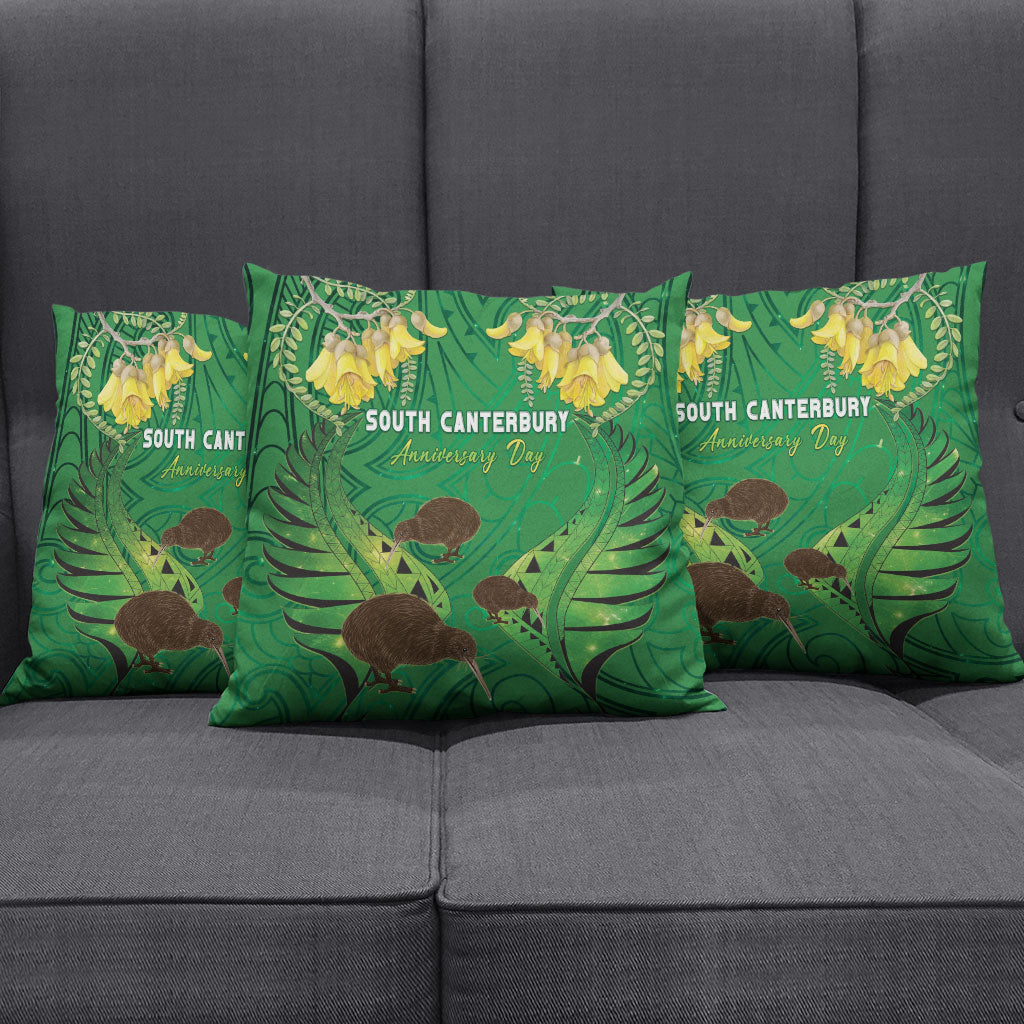 South Canterbury Anniversary Day Pillow Cover Kiwi Kowhai Silver Fern Maori Pattern LT22 - Polynesian Pride