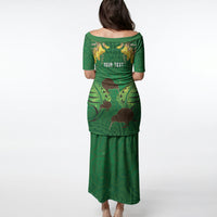 Personalised South Canterbury Anniversary Day Puletasi Kiwi Kowhai Silver Fern Maori Pattern LT22 - Polynesian Pride