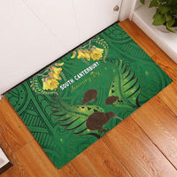 South Canterbury Anniversary Day Rubber Doormat Kiwi Kowhai Silver Fern Maori Pattern LT22 - Polynesian Pride