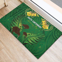 South Canterbury Anniversary Day Rubber Doormat Kiwi Kowhai Silver Fern Maori Pattern LT22 - Polynesian Pride