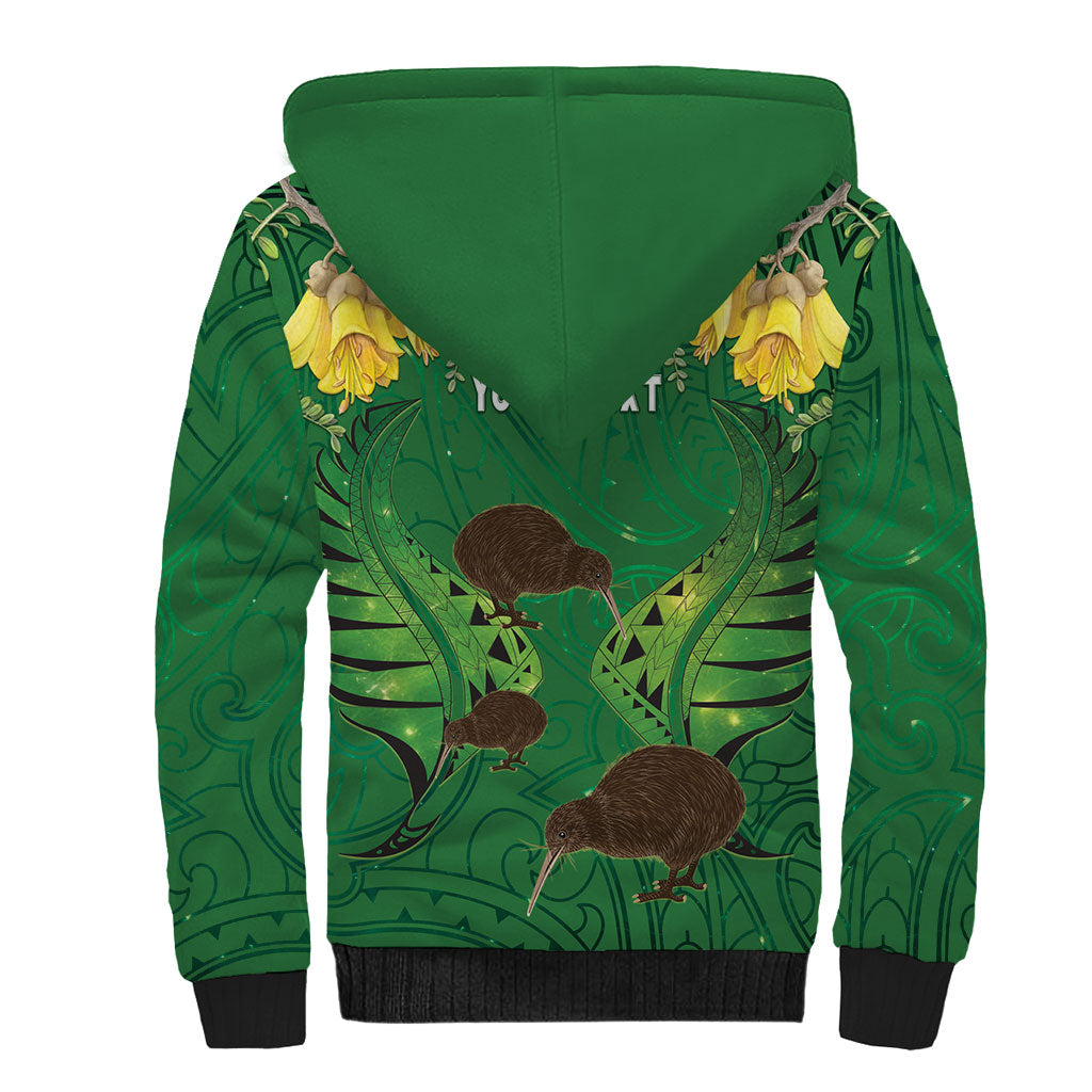 Personalised South Canterbury Anniversary Day Sherpa Hoodie Kiwi Kowhai Silver Fern Maori Pattern LT22 - Polynesian Pride