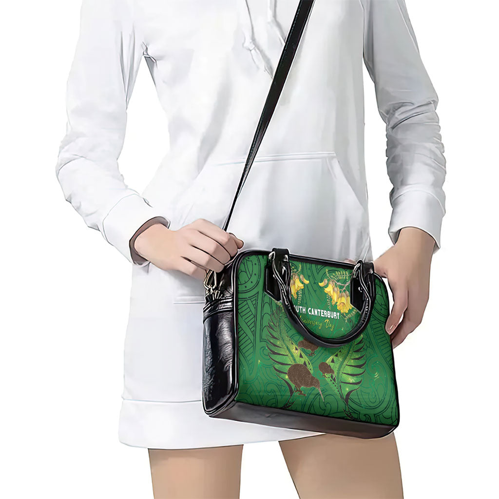 South Canterbury Anniversary Day Shoulder Handbag Kiwi Kowhai Silver Fern Maori Pattern LT22 - Polynesian Pride