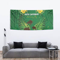 South Canterbury Anniversary Day Tapestry Kiwi Kowhai Silver Fern Maori Pattern LT22 - Polynesian Pride