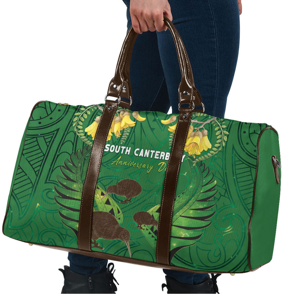 South Canterbury Anniversary Day Travel Bag Kiwi Kowhai Silver Fern Maori Pattern LT22 - Polynesian Pride