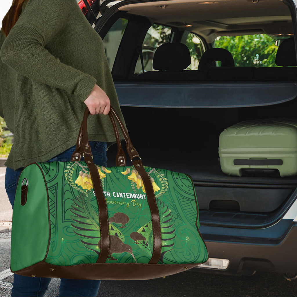 South Canterbury Anniversary Day Travel Bag Kiwi Kowhai Silver Fern Maori Pattern LT22 - Polynesian Pride