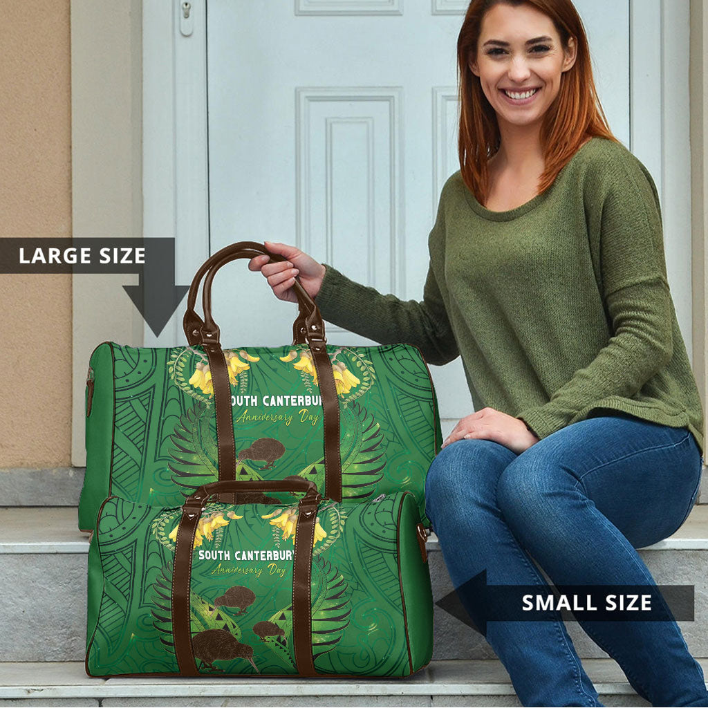 South Canterbury Anniversary Day Travel Bag Kiwi Kowhai Silver Fern Maori Pattern LT22 - Polynesian Pride