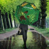 South Canterbury Anniversary Day Umbrella Kiwi Kowhai Silver Fern Maori Pattern LT22 - Polynesian Pride