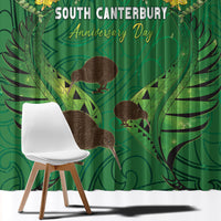 South Canterbury Anniversary Day Window Curtain Kiwi Kowhai Silver Fern Maori Pattern LT22 - Polynesian Pride