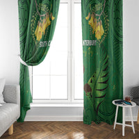 South Canterbury Anniversary Day Window Curtain Kiwi Kowhai Silver Fern Maori Pattern LT22 - Polynesian Pride