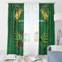 South Canterbury Anniversary Day Window Curtain Kiwi Kowhai Silver Fern Maori Pattern LT22 - Polynesian Pride