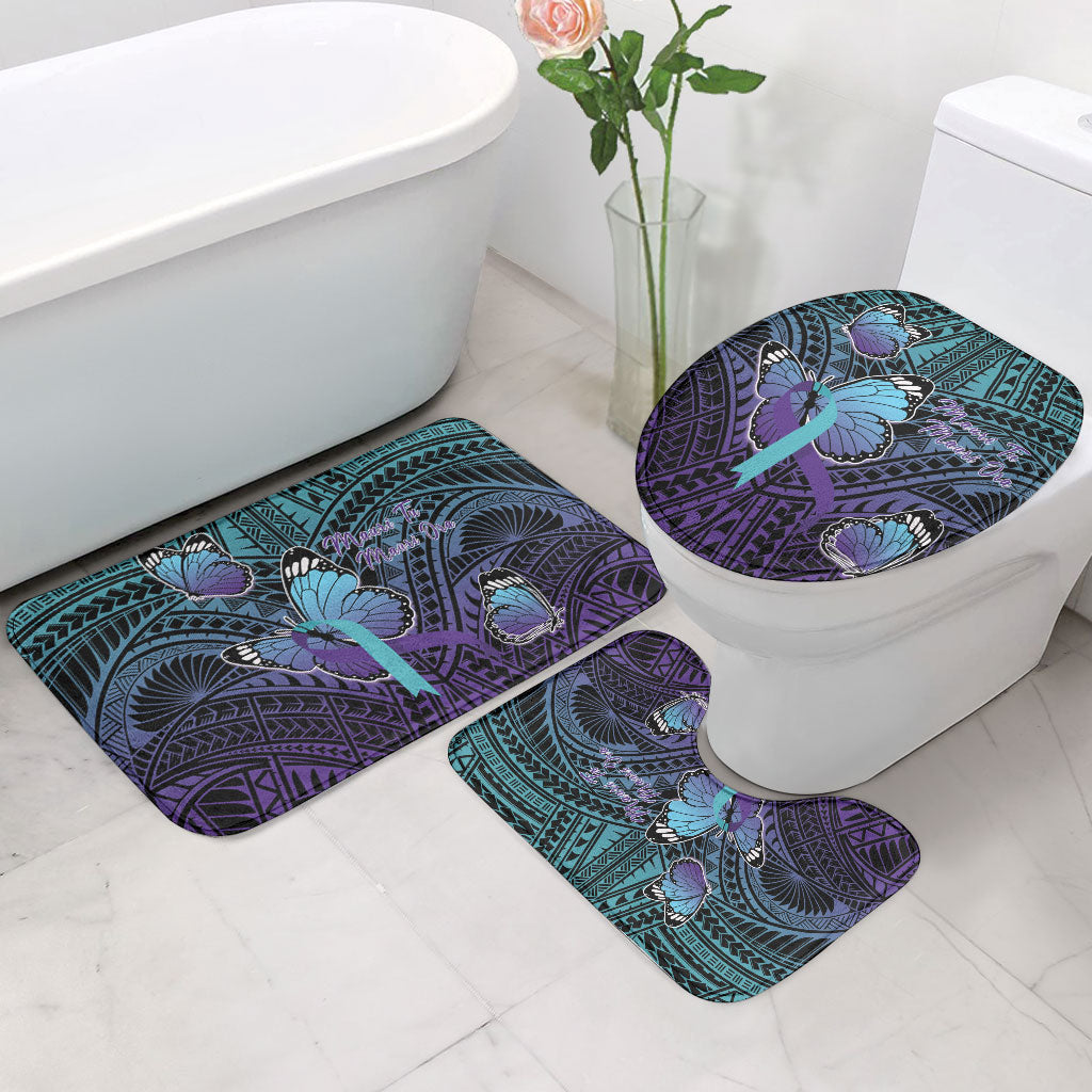 New Zealand Suicide Prevention Month Bathroom Set Maori Mauri Tu Mauri Ora Polynesian Pattern LT22 - Polynesian Pride