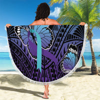 New Zealand Suicide Prevention Month Beach Blanket Maori Mauri Tu Mauri Ora Polynesian Pattern LT22 - Polynesian Pride