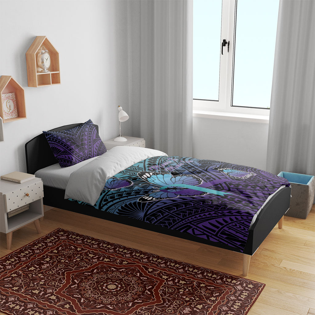 New Zealand Suicide Prevention Month Bedding Set Maori Mauri Tu Mauri Ora Polynesian Pattern LT22 - Polynesian Pride