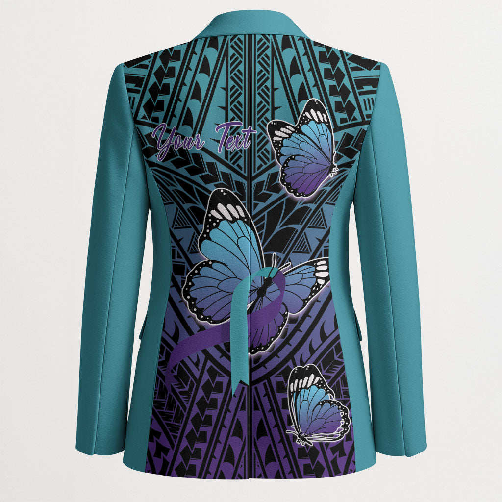 Personalised New Zealand Suicide Prevention Month Blazer Maori Mauri Tu Mauri Ora Polynesian Pattern LT22 - Polynesian Pride