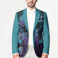 Personalised New Zealand Suicide Prevention Month Blazer Maori Mauri Tu Mauri Ora Polynesian Pattern LT22 - Polynesian Pride