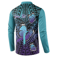 Personalised New Zealand Suicide Prevention Month Button Sweatshirt Maori Mauri Tu Mauri Ora Polynesian Pattern LT22 - Polynesian Pride