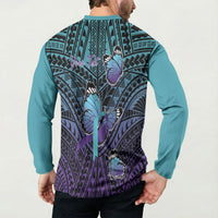Personalised New Zealand Suicide Prevention Month Button Sweatshirt Maori Mauri Tu Mauri Ora Polynesian Pattern LT22 - Polynesian Pride
