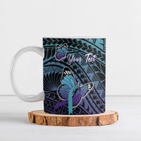 Personalised New Zealand Suicide Prevention Month Ceramic Mug Maori Mauri Tu Mauri Ora Polynesian Pattern LT22 Teal - Polynesian Pride