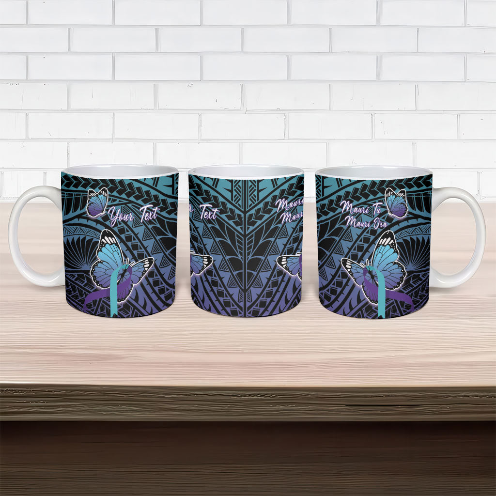 Personalised New Zealand Suicide Prevention Month Ceramic Mug Maori Mauri Tu Mauri Ora Polynesian Pattern LT22 - Polynesian Pride