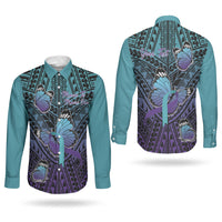 Personalised New Zealand Suicide Prevention Month Couples Matching Off Shoulder Short Dress and Long Sleeve Button Shirt Maori Mauri Tu Mauri Ora Polynesian Pattern LT22 - Polynesian Pride