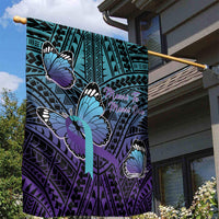 New Zealand Suicide Prevention Month Garden Flag Maori Mauri Tu Mauri Ora Polynesian Pattern LT22 - Polynesian Pride