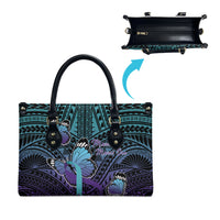 New Zealand Suicide Prevention Month Leather Bag Maori Mauri Tu Mauri Ora Polynesian Pattern LT22 - Polynesian Pride