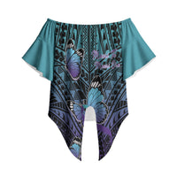 Personalised New Zealand Suicide Prevention Month Off Shoulder Wrap Waist Top Maori Mauri Tu Mauri Ora Polynesian Pattern LT22 - Polynesian Pride