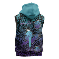 Personalised New Zealand Suicide Prevention Month Sleeveless Hoodie Maori Mauri Tu Mauri Ora Polynesian Pattern LT22 - Polynesian Pride