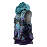 Personalised New Zealand Suicide Prevention Month Sleeveless Hoodie Maori Mauri Tu Mauri Ora Polynesian Pattern LT22 - Polynesian Pride
