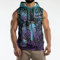 Personalised New Zealand Suicide Prevention Month Sleeveless Hoodie Maori Mauri Tu Mauri Ora Polynesian Pattern LT22 - Polynesian Pride
