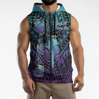 Personalised New Zealand Suicide Prevention Month Sleeveless Zip Hoodie Maori Mauri Tu Mauri Ora Polynesian Pattern LT22 - Polynesian Pride