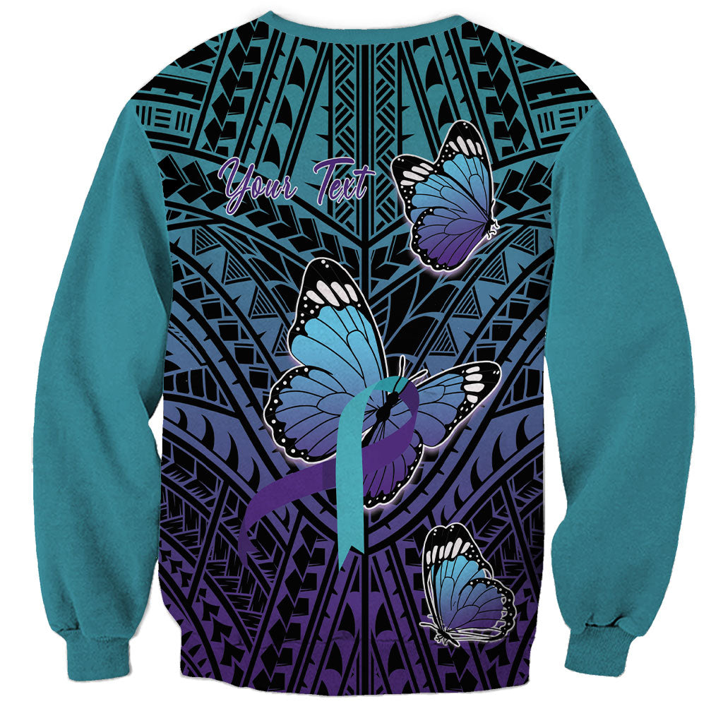 Personalised New Zealand Suicide Prevention Month Sweatshirt Maori Mauri Tu Mauri Ora Polynesian Pattern LT22 - Polynesian Pride