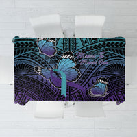 New Zealand Suicide Prevention Month Tablecloth Maori Mauri Tu Mauri Ora Polynesian Pattern LT22 Teal - Polynesian Pride