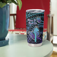Personalised New Zealand Suicide Prevention Month Tumbler Cup Maori Mauri Tu Mauri Ora Polynesian Pattern LT22 - Polynesian Pride
