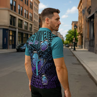 Personalised New Zealand Suicide Prevention Month Zipper Polo Shirt Maori Mauri Tu Mauri Ora Polynesian Pattern LT22 - Polynesian Pride