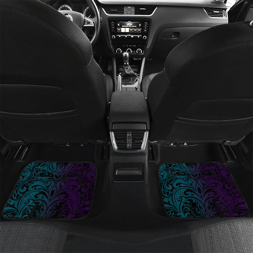 Personalised Polynesia Suicide Prevention Month Car Mats Semicolon Butterfly Never Give Up Polynesian Pattern LT22 Set 2pcs - Back Teal - Polynesian Pride