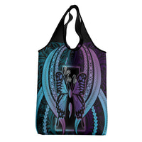Polynesia Suicide Prevention Month Grocery Bag Semicolon Butterfly Never Give Up Polynesian Pattern LT22 - Polynesian Pride