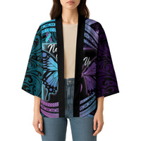 Personalised Polynesia Suicide Prevention Month Kimono Semicolon Butterfly Never Give Up Polynesian Pattern LT22 - Polynesian Pride