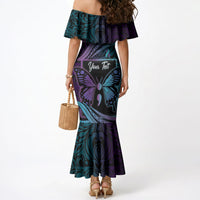 Personalised Polynesia Suicide Prevention Month Mermaid Dress Semicolon Butterfly Never Give Up Polynesian Pattern LT22 - Polynesian Pride