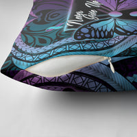 Polynesia Suicide Prevention Month Pillow Cover Semicolon Butterfly Never Give Up Polynesian Pattern LT22 - Polynesian Pride