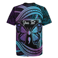 Personalised Polynesia Suicide Prevention Month Rugby Jersey Semicolon Butterfly Never Give Up Polynesian Pattern LT22 - Polynesian Pride