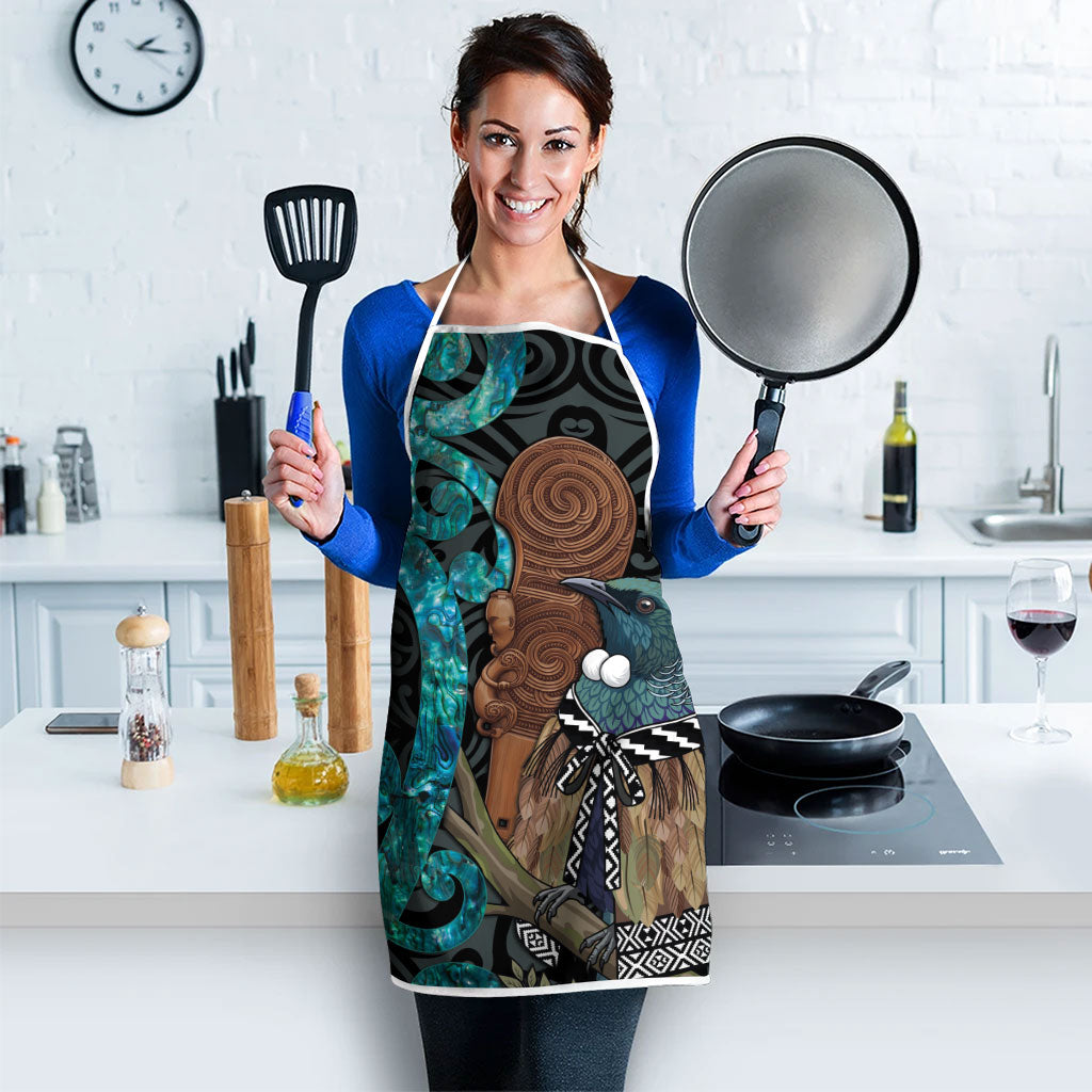 New Zealand Tui Bird Wahaika Apron Maori Weapon Paua Shell Koru Pattern LT22 - Polynesian Pride